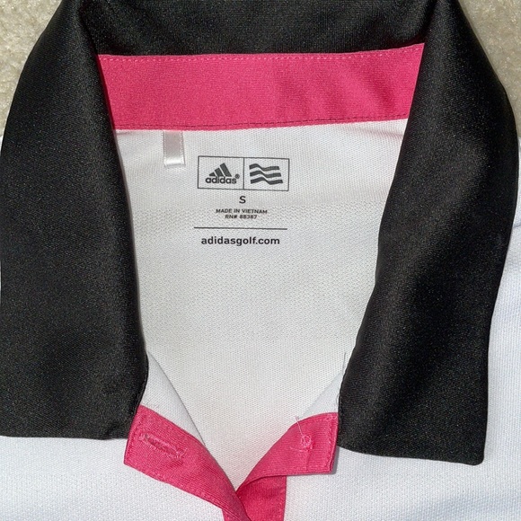 Adidas Golf Shirt white-pink-black - Picture 4 of 4